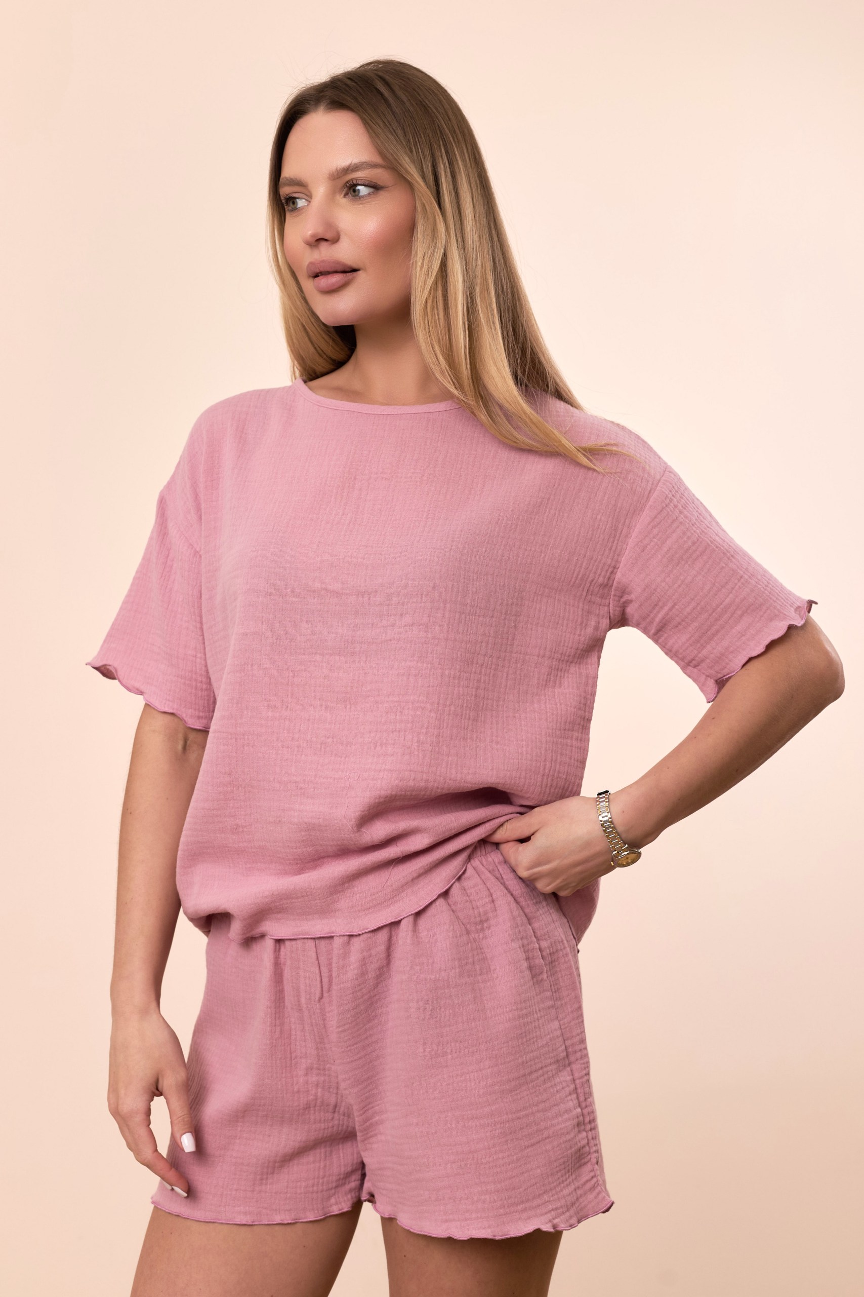 Пижама футболка и шорты  М325155р - миниатюра 2