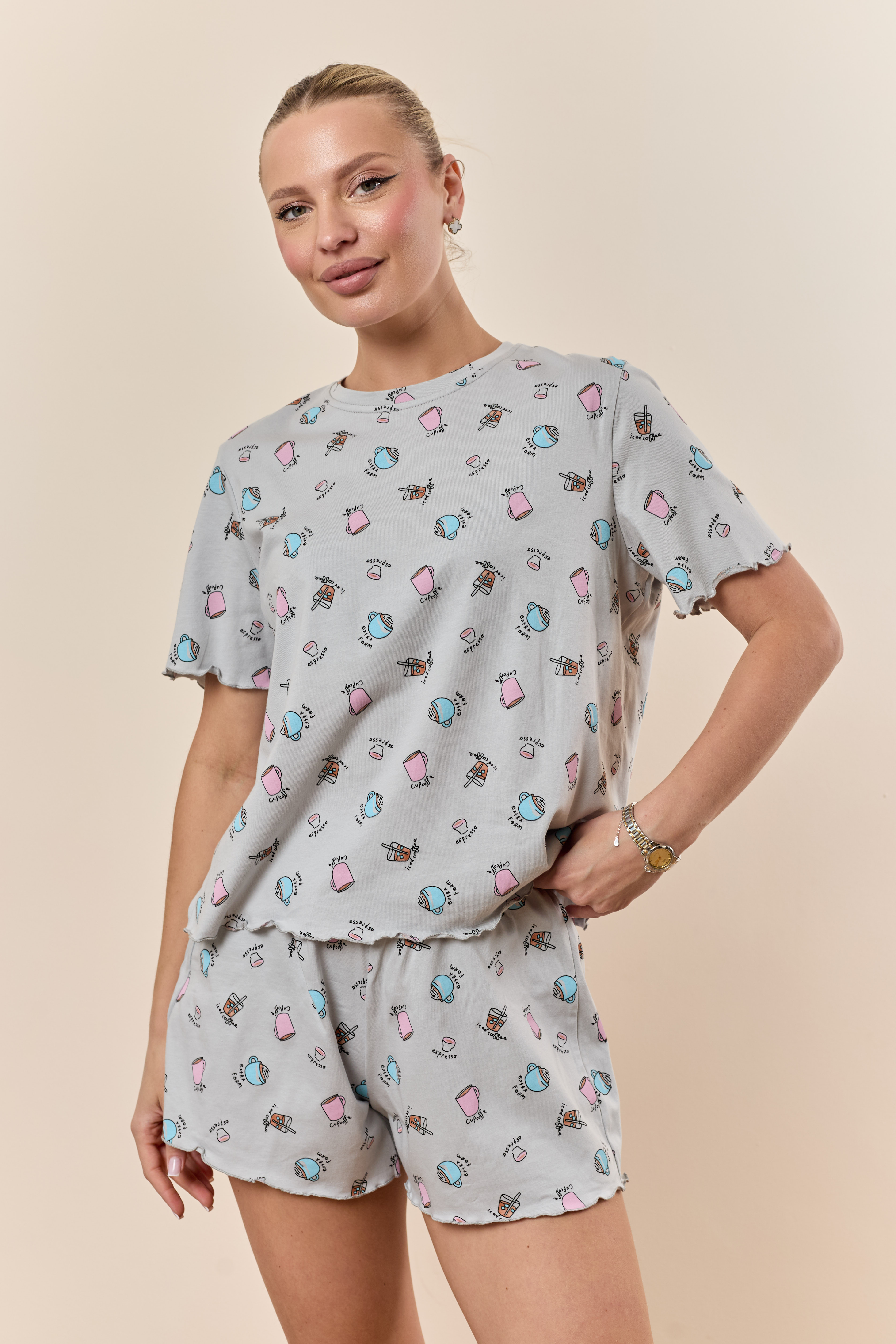Пижама футболка и шорты  М326180сг - миниатюра 3